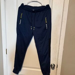 Navy Joggers with Yellow Accents